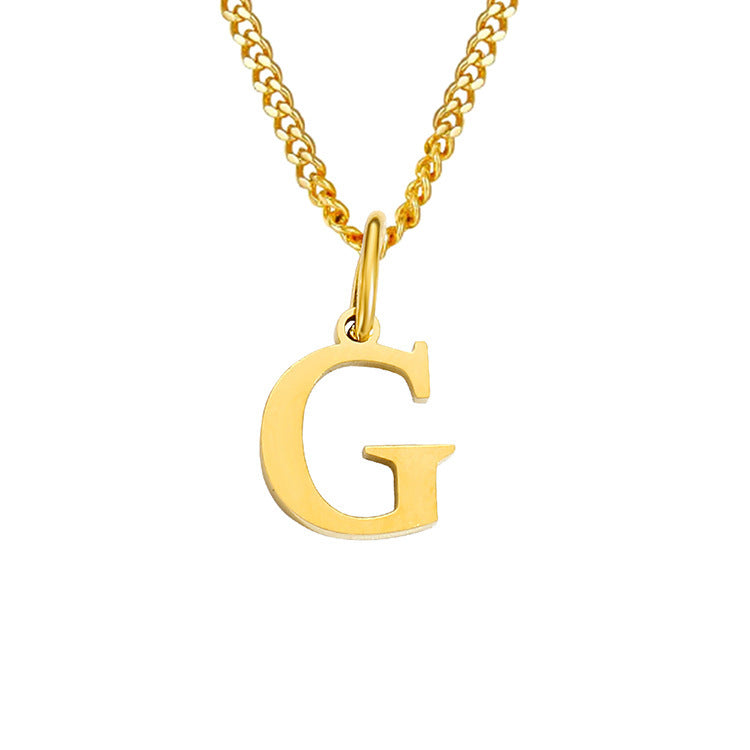 14K Stainless Steel Necklace with 26 Letters